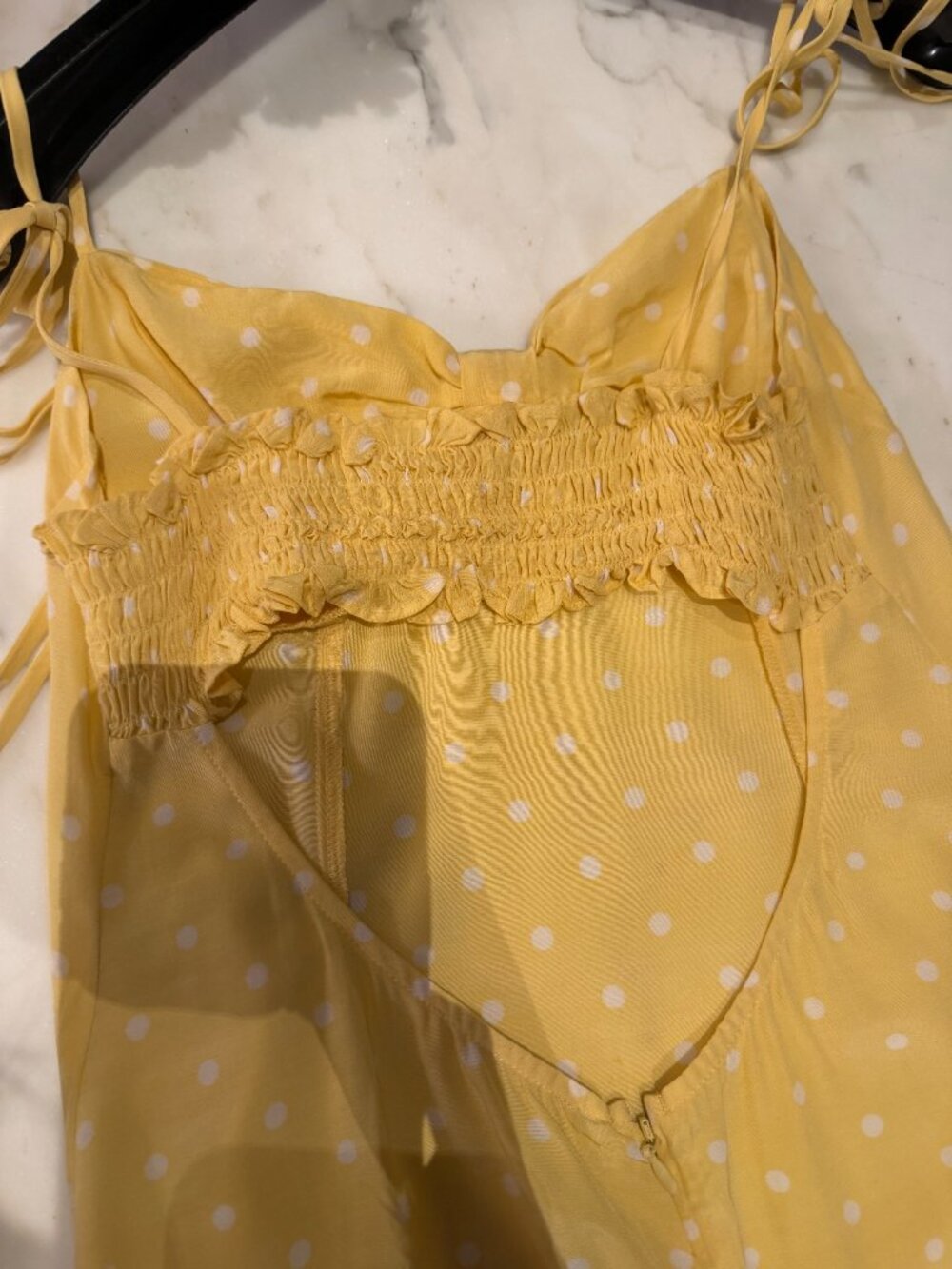 For love & Lemons - Limoncello Tiered Ruffle Yellow Polka Dot Dress - Picture 8 of 11
